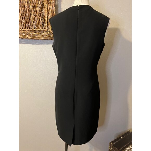 Tahari Dress Orange Red Black 10 Career Church Stretch Sheath Floral Summer - Picture 5 of 5